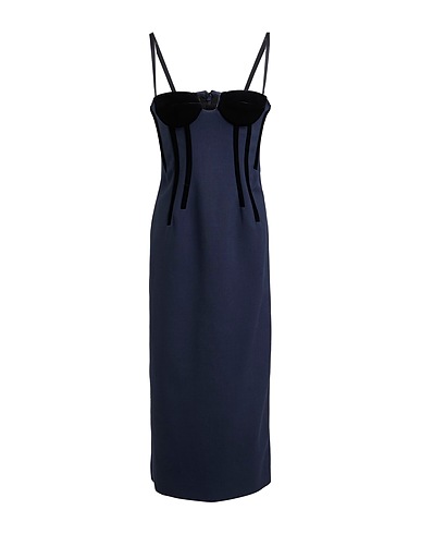 SPORTMAX Midi dress Navy blue 95% Virgin Wool, 5% Elastane