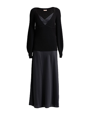 TWINSET Long dress Black 72% Viscose, 28% Polyester