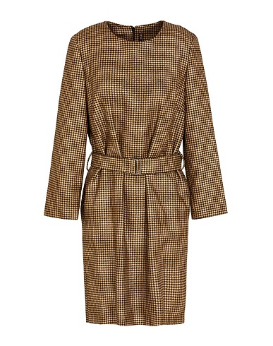 MANILA GRACE Short dress Camel 60% Wool, 27% Polyamide, 9% Polyester, 4% Other Fibres