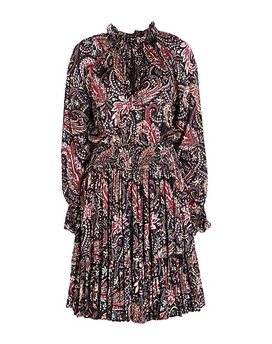 LAVI COUTURE Kurzes Kleid Schwarz 98% Viskose, 2% Metallisiertes Polyester