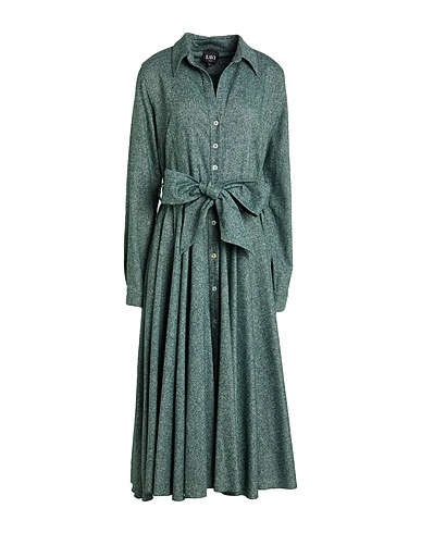 LAVI COUTURE Vestito chemisier Verde 42% Lana, 37% Poliestere, 15% Acrilico, 5% Seta, 1% Elastan
