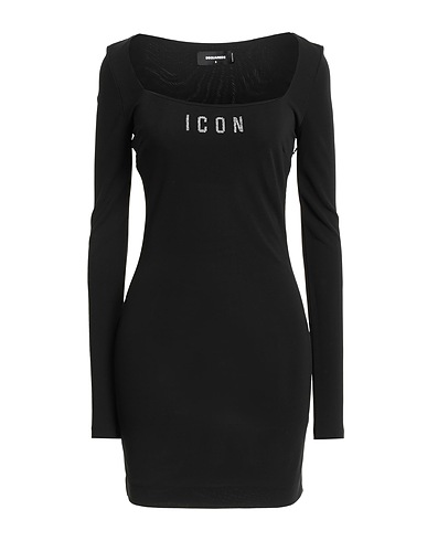 DSQUARED2 Sheath dress Black 100% Viscose, Glass