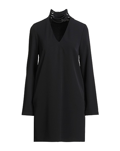 SUOLI Short dress Black 95% Polyester, 5% Elastane