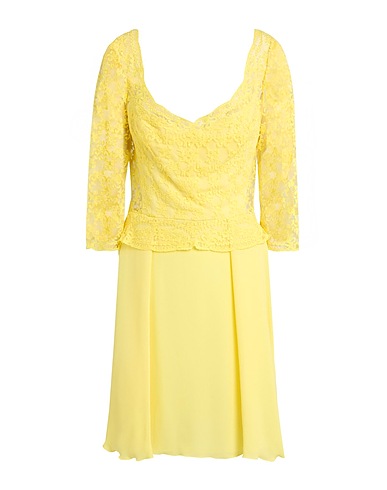 ERMANNO SCERVINO Short dress Yellow 80% Viscose, 10% Polyamide, 10% Polyester, Silk