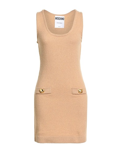 MOSCHINO Sheath dress COUTURE Camel 90% Cashmere, 10% Wool