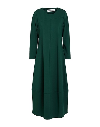 SHIRTAPORTER Midi dress Green 65% Viscose, 32% Nylon, 3% Elastane