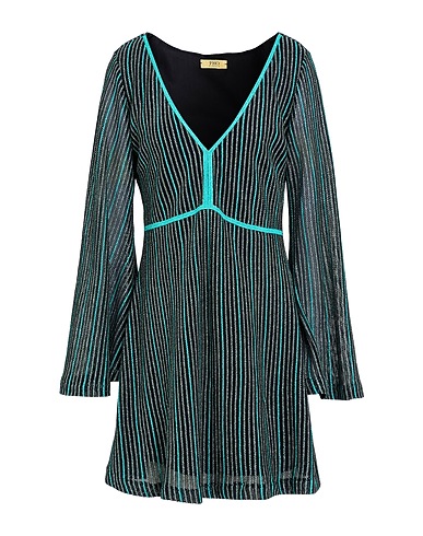 PHO Firenze Short dress Turquoise 42% Viscose, 20% Cotton, 20% Polyester, 12% Metallic fiber, 6% Polyamide