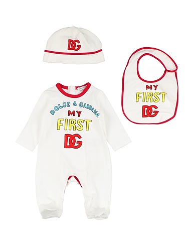 DOLCE&GABBANA Baby accessories set Off white 95% Cotton, 5% Elastane