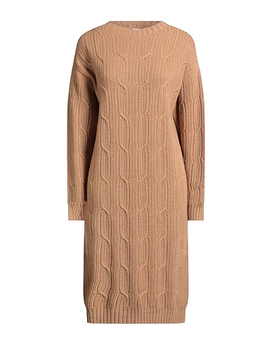 PESERICO Knit dress Camel 60% Virgin Wool, 17% Silk, 13% Viscose, 9% Cashmere, 1% Polyester
