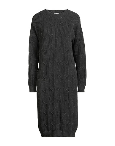 PESERICO Midi dress Charcoal 60% Virgin Wool, 17% Silk, 13% Viscose, 9% Cashmere, 1% Polyester