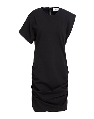 SOLOTRE Midi-Kleid Schwarz 65% Viskose, 30% Polyamid, 5% Elastan