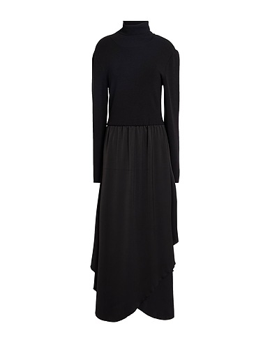 GESTUZ Long dress Black 65% EcoVero™ viscose, 35% Polyamide, Polyester