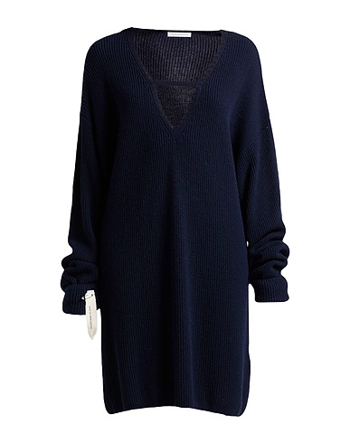MAR DE MARGARITAS Short dress Midnight blue 40% Viscose, 30% Polyamide, 25% Wool, 5% Cashmere