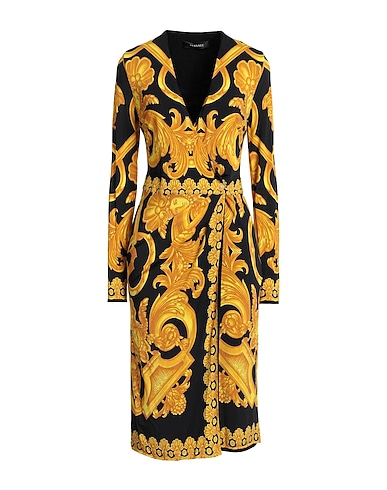 VERSACE Vestito midi Giallo 93% Viscosa, 7% Elastan