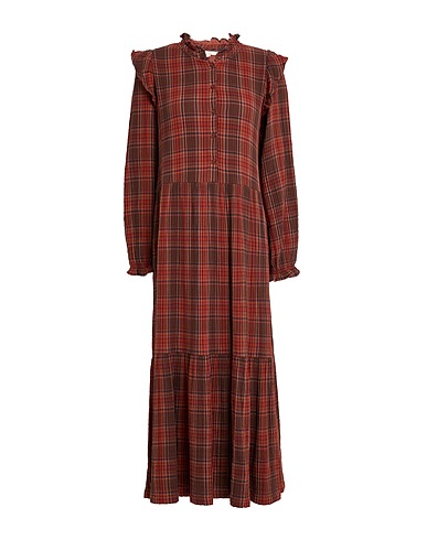 YERSE Vestito midi Marrone 100% Cotone