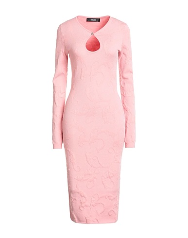 VERSACE Midi dress Pink 50% Viscose, 40% Cotton, 10% Polyester