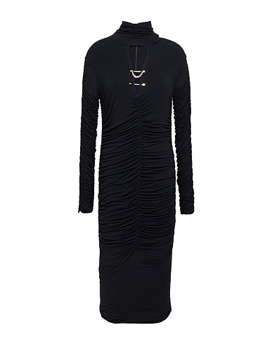 SIMONA CORSELLINI Midi dress Black 80% Viscose, 9% Polyamide, 6% Elastane, 5% Cashmere