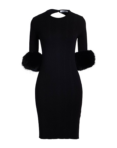 SIMONA CORSELLINI Robe courte Noir 70% Viscose, 30% Polyester, Polyamide