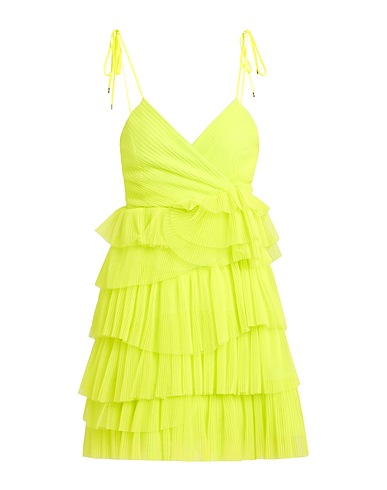 SIMONA CORSELLINI Pleated dress EDIZIONE LIMITATA Lime green 100% Polyamide