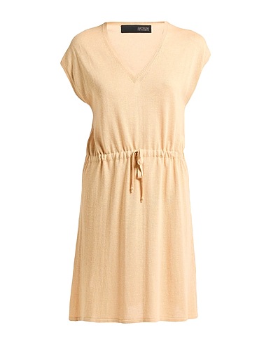 MESSAGERIE Short dress Sand 35% Viscose, 35% Linen, 30% Cotton
