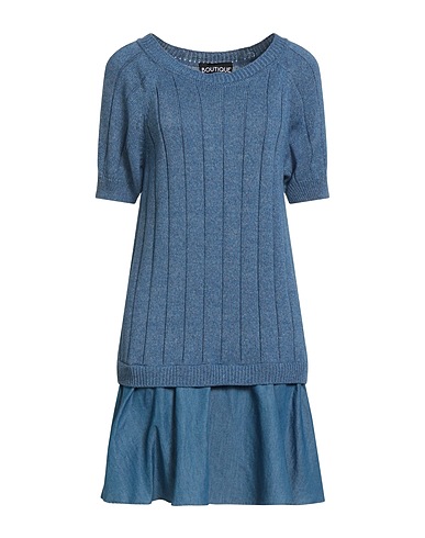 BOUTIQUE MOSCHINO Short dress Slate blue 100% Cotton