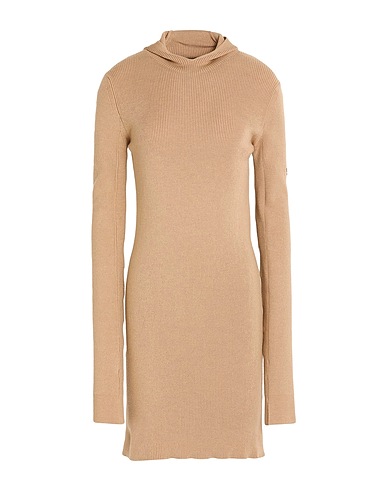 FENDI Sheath dress Light brown 58% Wool, 25% Silk, 15% Polyamide, 2% Elastane