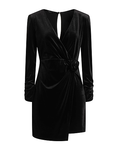 HANITA Short dress Black 95% Polyester, 5% Elastane