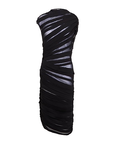 MUGLER Midi dress Black 94% Polyamide, 6% Elastane