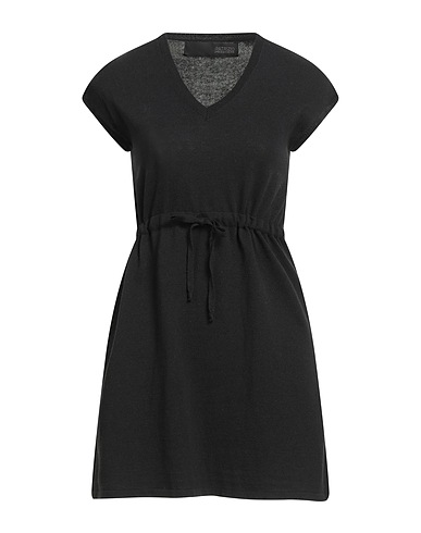 MESSAGERIE Vestito corto Nero 35% Lino, 35% Viscosa, 30% Cotone