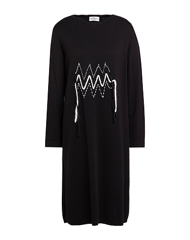 MARIA BELLENTANI Midi dress Black 50% Wool, 50% Acrylic