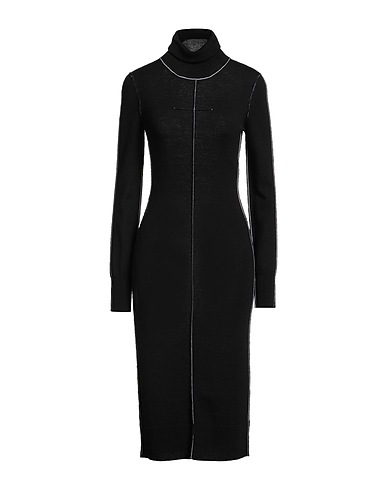 MM6 MAISON MARGIELA Midi-Kleid Schwarz 70% Schurwolle, 30% Acryl