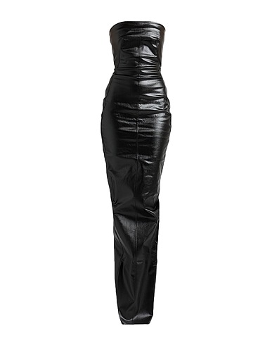 RICK OWENS Denim dress Black 91% Cotton, 6% Elastomultiester, 3% Rubber