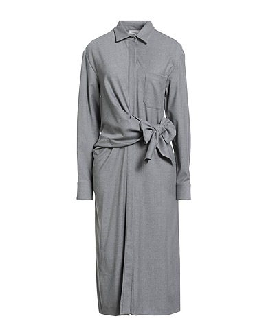 ANTONELLI Midi dress Grey 48% Virgin Wool, 24% Viscose, 24% Polyester, 4% Elastane