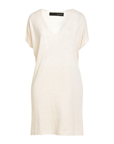 MESSAGERIE Short dress Ivory 35% Viscose, 35% Linen, 30% Cotton