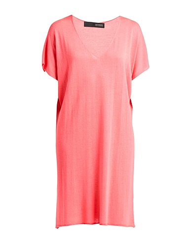 MESSAGERIE Short dress Coral 35% Viscose, 35% Linen, 30% Cotton