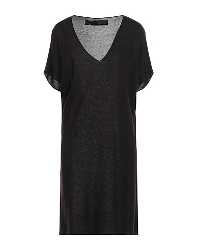 MESSAGERIE Short dress Black 35% Viscose, 35% Linen, 30% Cotton