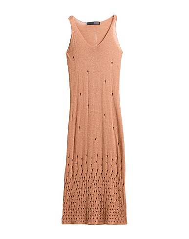 MESSAGERIE Long dress Brown 35% Linen, 35% Viscose, 30% Cotton