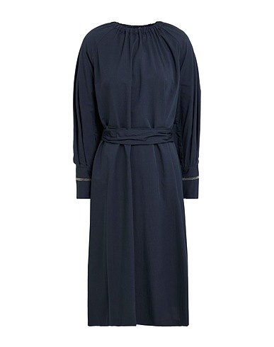 FABIANA FILIPPI Midi dress Midnight blue 56% Virgin Wool, 44% Cotton, Brass
