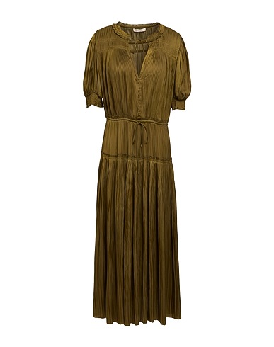 ULLA JOHNSON Midi dress Military green 100% Viscose
