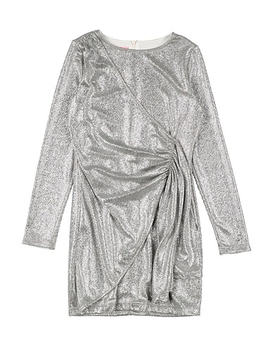 MISS BLUMARINE Dress Silver 93% Polyamide, 4% Elastane, 3% Metallic fiber
