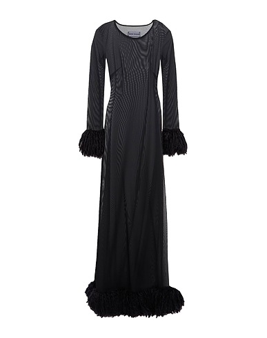 MARINE SERRE Long dress Black 86% Polyamide, 14% Elastane, Polyester