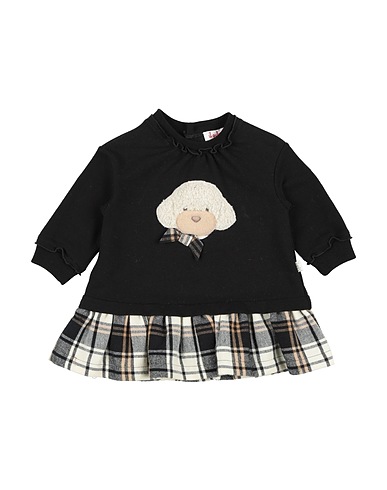 IL GUFO Baby dress Black 94% Cotton, 6% Elastane, Polyester