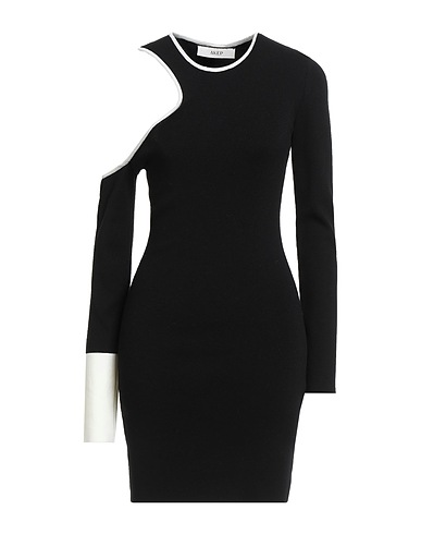 AKEP Kurzes Kleid Schwarz 89% Viskose, 8% Polyamid, 3% Elastan