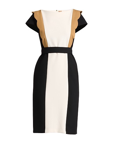 BOSS Midi dress Beige 61% Recycled polyester, 26% Viscose, 7% Cotton, 6% Elastane