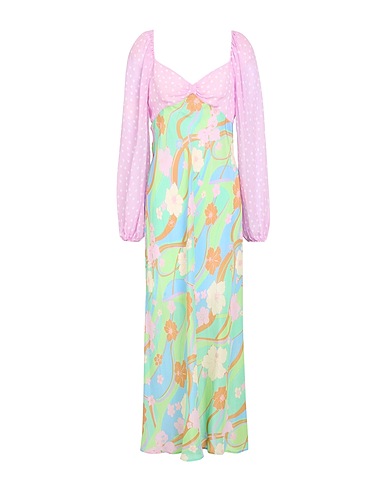 RIXO Vestito in Seta Verde 100% Seta