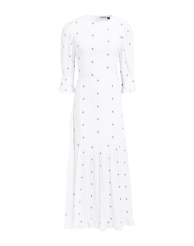 RIXO Long dress White 100% Cotton