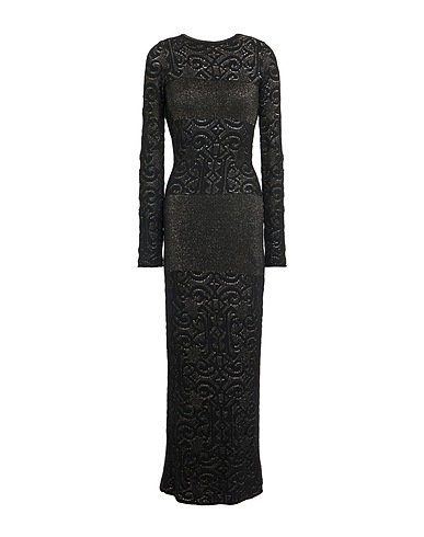 AKEP Long dress Black 38% Viscose, 30% Polyamide, 23% Wool, 5% Cashmere, 4% Metallic Polyester