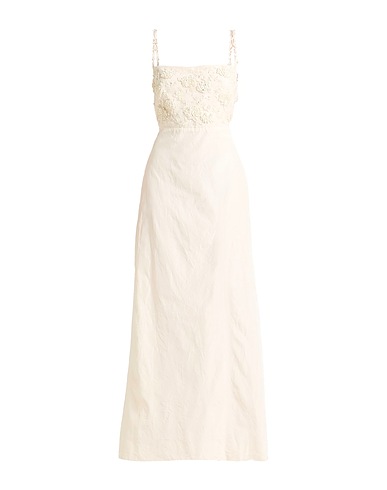 PIANOFORTE di MAX MARA Vestido largo Hueso 63% Seda, 37% Algodón, Poliamida, Cristal, PVC - Polivinilcloruro