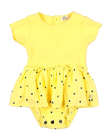 MY LITTLE COZMO Vestido para bebé  Yellow 96% Organic cotton, 4% Cotton