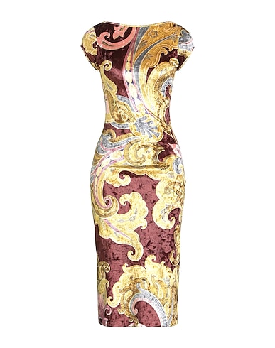 ETRO Midi dress Brown 92% Polyester, 8% Elastane